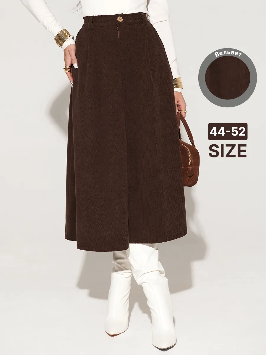 Юбка миди вельветовая