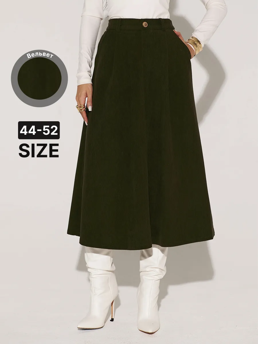 Юбка миди вельветовая
