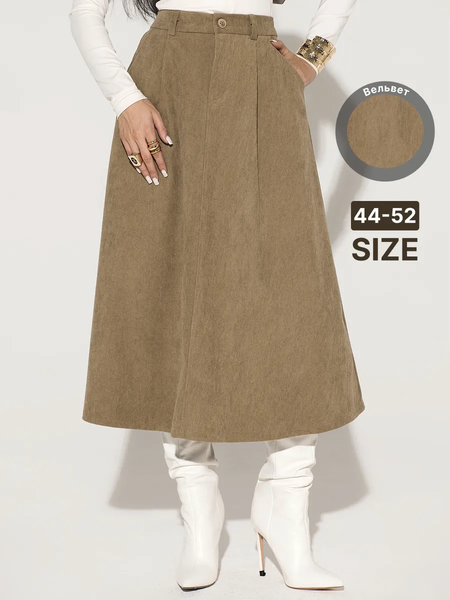 Юбка миди вельветовая