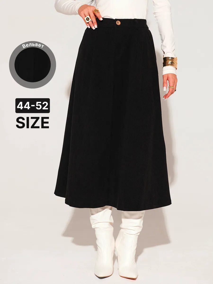 Юбка миди вельветовая