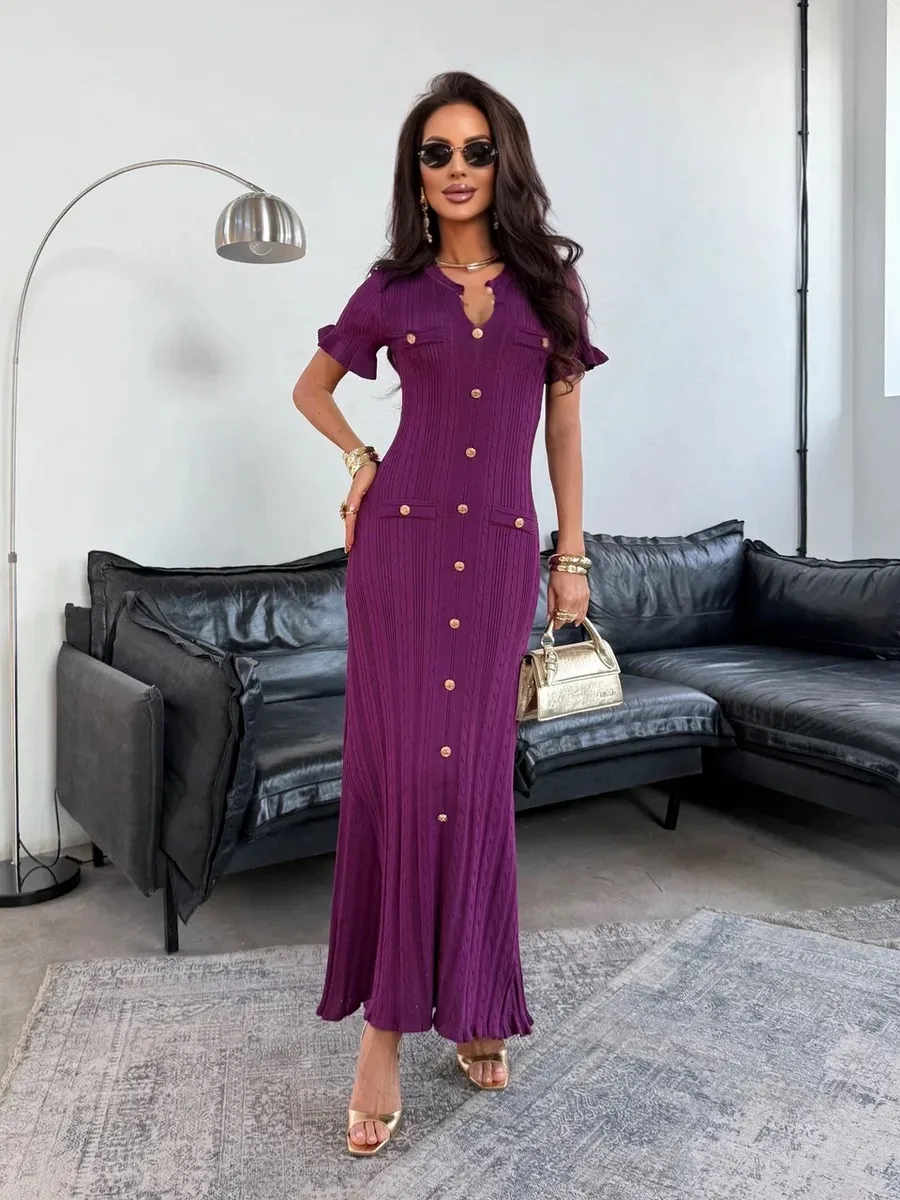 Праздничное длинное платье трикотажное макси