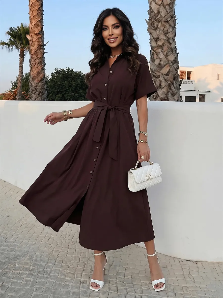 Платье-рубашка летнее длинное хлопок