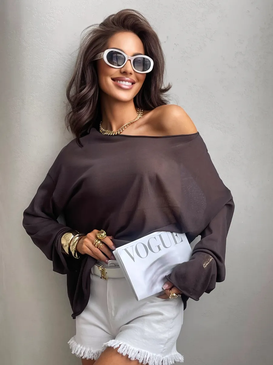 Летняя вязаная кофта оверсайз сетка паутинка