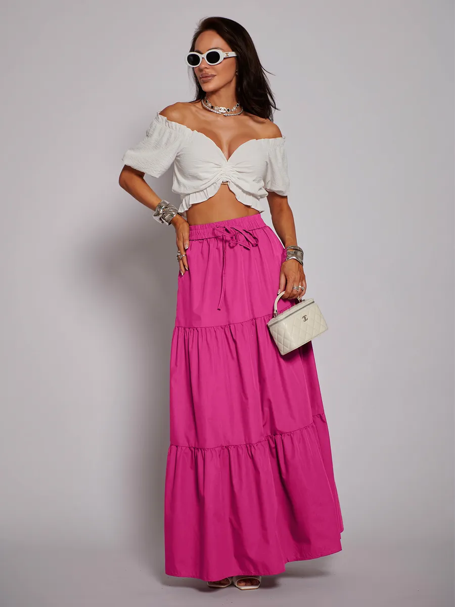 Длинная летняя юбка макси