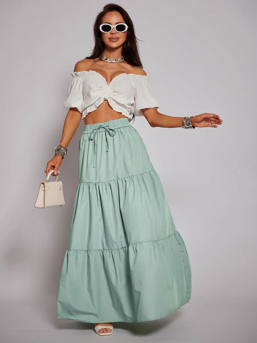 Длинная летняя юбка макси