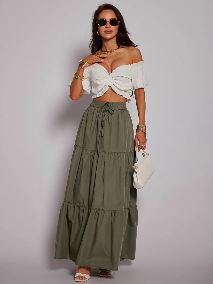 Длинная летняя юбка макси